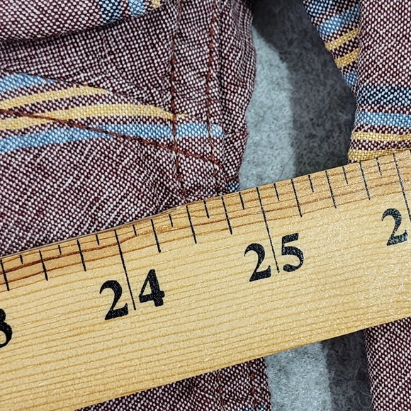 Vans Shirt Mens XL Red/Maroon Button Down Striped Off the Wall Longsleeve Pocket - Picture 8 of 16
